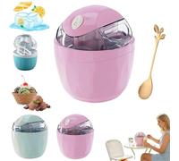 Electric Personal Ice Cream Maker, Small Home Mini Gelato & Sorbet Machine, 17oz Capacity with One-Touch Control, Makes Single Serving Frozen Yogurt, Quick 15-Minute Dessert Maker (1Pcs*Pink)