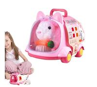 Electric Pet Animal Play Kit - Interactive Plush Robot Dog Cat Rabbit, Pretend Feeding Bottle and Comb, Kids Pet Care Simulation Toy | Travel Role Play Set for Bedroom Nursery Classroom