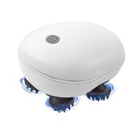 Electric Pet Massager for Dogs and Cats, Waterproof Handheld Pet Massager, USB Rechargeable Cordless Head Massager with 96 Massage Nodes, 4 Rotatable Massage Heads for Pet Head Back Massage (White)