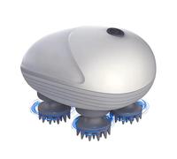 Electric Pet Massager for Dogs and Cats - Waterproof Handheld USB Rechargeable Cordless Head Massager With 96 Nodes, 4 Rotatable Heads for Back Massage (Silver)