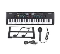 Electric Pian Microphone USB 61 Keys Electronic Organ Pian Microphone Black Digital Music Stereo Instrument