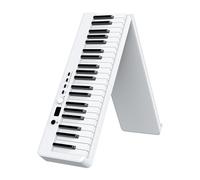 Electric Piano Keyboard, Folding 88 Key Semi-Weighted Digital Piano with Sustain Pedal & Music Stand, 600D Oxford Tote Bag, Bluetooth/MIDI, Recording/Playback, Ideal for Adult, Kids (Color : White)