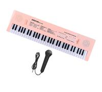 AWHAO Electric Piano Keyboard, Instrument Toy, 61 Keys, Digital Electronic Piano Keyboard for Indoor, Pink