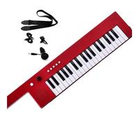 Electric Piano Portable 37 Key Electronic Keyboard Piano Mini Electronic Organ Keyboard Guitar Style(Red)