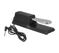 Electric Piano Sustain Pedal for Electronic Keyboard, 1.5m Cable | Alloy ABS Build, Silver Finish, 6.5mm Adapter, Portable Use for Practice and Rehearsal