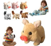Electric Pig Plush Realistic Toy,2026 Interactive Crawling Piglet,Electronic Plush Piggy Toy with Wagging Tail&Twitching Nose&Oink,My Pet Pig That Acts Like a Real Pigs,Christmas Toys Gifts for Kids