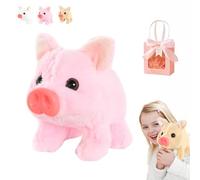 Electric Pig Plush Realistic Toy, Electric Pig Stuffed Animal, Electric Pigs Plush, Interactive Piglet Pet,Realistic Walking Piggy Toy, with Sounds, Ears That Wiggle, Nose That Moves (Pink)