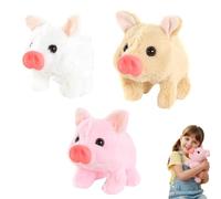Electric Pig Plush Realistic Toy, Lifelike Animated Walking Pig Plush Toy, with Sound and Motion, The finest (3pcs)