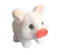 Electric Pig Plush Realistic Toy, Lifelike Animated Walking Pig Plushs Toy, Electronic Plush Piggy Toys Piglet That Walks, Wags Tail, Wiggles Nose (white)