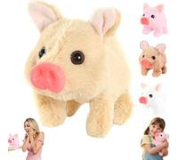 Electric Pig Plush Realistic Toy, Walking Piggy Pet Interactive Crawling Piglet, Lifelike Animated Walk Pig, Moving Mouth & Walking Piggy, Stuffed Animal Gift for Pets Lovers (Yellow)