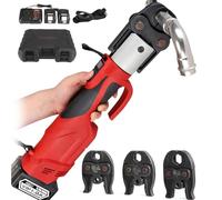 Electric Pipe Crimping Pliers, 38KN Cordless Hose Crimper with 3 Jaws & 2 Batteries, for 16-28.6mm Piping Systems, Suitable for Home Decoration and Warehousing