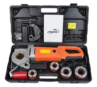 Electric Pipe Threader, 2300W Pipe Threading Machine, Heavy-Duty Hand-Held Power Drive Kit, All Copper Motor Industrial Hinge Wrench Pipe Cutting Threading Tools