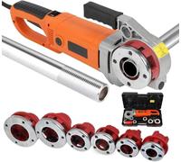 Electric Pipe Threader, 2300W Portable Threading Machine with 6 Dies 1/2"-2" & Carrying Case, Handheld for Iron and Galvanized Pipes