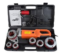 Electric Pipe Threader - Handheld Motorized Pipe Threading Machine with 4 Efficient Heads, Lightweight and Easy to Use