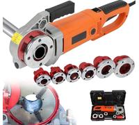 Electric Pipe Threader Kit - Hand Held Electric Threading Tool 2000W/2300W with 6 Dies 1/2"-2" - 4 Dies for 1/2" - 1 1/4" Pipe Threading Set