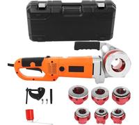 Electric Pipe Threader Kit - Heavy-Duty Tool with 6 Dies & Toolbox for Galvanized Steel Pipes, Handheld Ratchet for Easy Use
