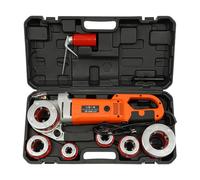Electric Pipe Threader Machine 2300W, Portable Hand-held Threading Kit 1/2"-2" BSPT with 6 Dies & Storage Case, Powerful Pure Copper Motor Forward/Reverse Switch for Plumbing Gas Fire Pipe