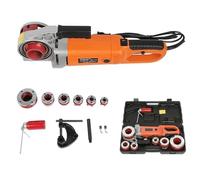 Electric Pipe Threader Machine with Ratchet Type, Includes 4 & 6 Die Sets, Fixed Rod, Pipe Clamp, Carbon Brush, Oil Can & Tap Bar Head