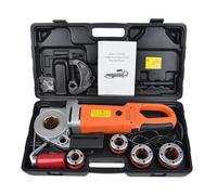 Electric Pipe Threader - Portable Handheld Threading Machine with 4/6 Dies and Carrying Case, Ratchet Pipe Threader Kit for Galvanized and Iron Pipes
