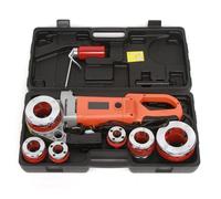 Electric Pipe Threader - Portable Handheld Threading Machine with 4/6 Dies and Carrying Case, Ratchet Pipe Threader Kit for Galvanized and Iron Pipes