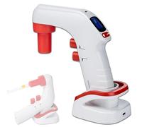 Electric Pipette Controller with Standing Stand, Lab Electronic Pipettors Pump with Digital Display, Automatic Motorized Pipette Filler, 6 Adjustable Speeds for Biology Chemical