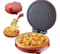 Electric Pizza Maker, High Power 1000W Double-Sided Heating, Easy to Clean Non-Stick Pancake Maker for Pizzas, Quesadillas, Arabic Bread with LED Lamp