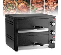 Electric Pizza Oven - Commercial 2-Shelf Indoor Cooker, Stainless Steel, 12 Inch, Ideal for Restaurant, and Home Baking