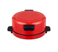 Electric Pizza Oven, Desktop Arabic Bread Machine, 12-inch Pizza and Crepe Manufacturer, Automatic Temperature Control, 250 ℃ Quick Heating,Red
