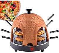 Electric Pizza Oven for 8 Persons, Smokeless Oven Maker with Terracotta Fan Hood for Home Pizza Parties