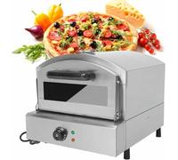 Electric Pizza Oven Indoor, 12 Inch Countertop Commercial Pizza Oven with Grilling Rack, Crumb Tray, Handle and Feet Pads for Home and Restaurant,