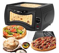 Electric Pizza Oven Indoor Tandoor Oven, 15 L Countertop Tandoor Oven Pizza Maker with Disk & Clamp, 50-400℃ Temperature Control, Mini Pizza Oven Chapati Roti Lahmacun Manakish Naan Bread Maker