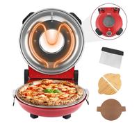 Electric Pizza Oven Maker Stone Plate Portable 1200W Black Cooks Professional