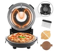 Electric Pizza Oven Maker Stone Plate Portable 1200W Black Cooks Professional