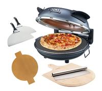 Electric Pizza Oven Set with Board, Paddles, Baking Sheet & Cutter Cooks Professional Grey One Size