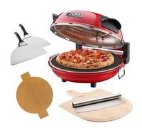 Electric Pizza Oven Set with Board, Paddles, Baking Sheet & Cutter Cooks Professional Red One Size