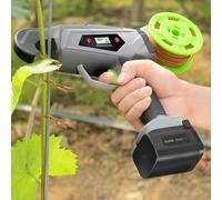 Electric Plant Tying Machine with LED Display - Vine Tying Tool for Grapes, Tomatoes, Cucumbers & Vining Vegetables - 3-8 Gear Adjustment, 25mm Max Bundling Diameter, Includes 10 Rolls