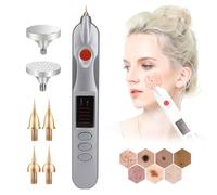 Electric Plasma Pen Mole Removal Dark Spot Remover Wart Freckle Skin Tag Tattoo Removal Tool for Home and Beauty Salon, 5 Level Speed, LCD Screen Display,Silver
