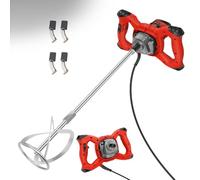 Electric Plaster Paddle Mixer Drill Mortar Paint Cement Stirrer 6 Speed, 2600W Portable Paddle 1700 U/min Mixer Concrete Mixer, M14 Threaded Rod, 2M Power Cable,Red