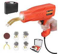 Electric Plastic Welder Repair Kit with LED Light, 800PCS Hot Staples, Plier, 1-3s Fast Heating, 150W Handheld Portable Plastic Welding Machine Car Bumper Repair Kit, Welder Hot Staple Gun,Orange