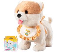 Electric Plush Dog Toy 2025 New Realistic Interactive Pet Dog Intelligent head touch sensor with Walking Barking Singing Licking Shaking Tail for Children Girls Model A