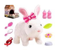 Electric Plush Rabbit - 6.3 x 3.5 x 6.3 Inch, Jumping Animal Toy With Sound Effects, Simulated Motions | Sweet Bunny For Boys Girls | Perfect Holiday Gift