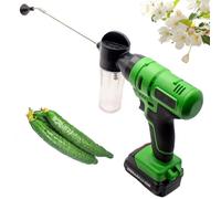 Electric pollinator, vegetable pollination sprayer for pollinating fruits and vegetables such as peaches, pears, tomatoes, peppers, and strawberries.