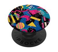 Electric Pop Retro 80s 90s Artistic Chaos Pattern PopSockets Adhesive PopGrip