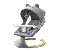 Electric Portable Baby Swing, Touch Screen/Remote Control Timing Function Removable Dinner Plate Baby Rocker Chair with Music Speaker 4 Gears Sway Time, for 0-24 Month Infants, Newborn