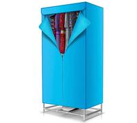 Electric Portable Clothes Airer Dryer with Automatic Timer, 900W Large Capacity 33-66lb Powerful Clothes Dryer, PTC Indoor Wet Laundry Double Layer Drying Wardrobe (Color : Blue B -stainless steel)
