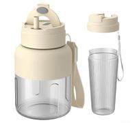 Electric Portable Juicer with Powerful Blending, Self Cleaning Function, and Leak Proof Straw Lids for Smoothies and Healthy Drinks Suitable for Travel and Gym (drinking cap)