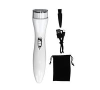 Electric Portable Quiet High Speed Mini Shaver Double Ring Knife Mesh Rotate Head for Men Travel Home Car Office ABS Stainless Steel 22.5 x 127mm 60g (White)