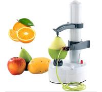 Electric Potato Peeler, Automatic Rotating Apple & Vegetable Peeling Machine with Stainless Steel Blade, Time-Saving Kitchen Tool for Fruits Veggies, Home Use White