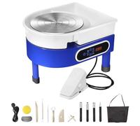 Electric Pottery Wheel, 350W Adjustable Speed Potters Wheel with Foot Pedal, 25cm Turntable, DIY Clay Shaping Machine for Beginners Pros