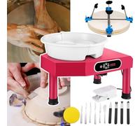 Electric Pottery Wheel 350W with LCD Touch Screen - DIY Ceramic Machine with Double Control Pedal and Removable Basin for Crafting